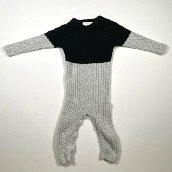 Firsts by petit lem Other - Firsts by petit lem Baby Cable Knit Sweater Jumpsuit One Piece Romper 9m Winter